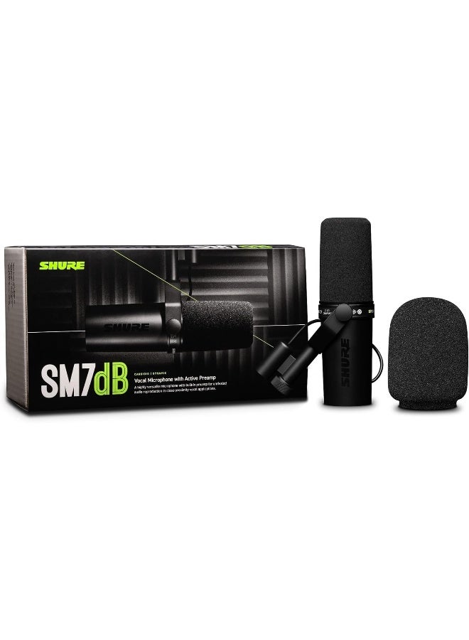 Shure SM7dB Dynamic Vocal Microphone w/Built-In Preamp for Streaming, Podcast, & Recording - Image 2