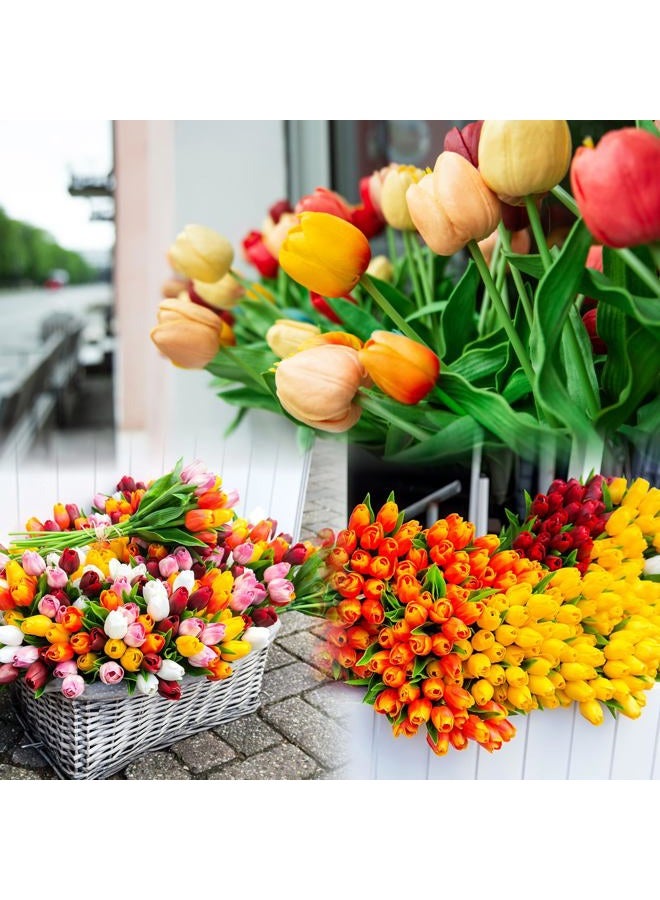 Sggvecsy 30 Pcs Fake Tulips Artificial Flowers Real Touch PU Faux Flowers Tulip Stems for Wedding Floral Arrangement Spring Bouquet Home Party Office Decorations for Mother's Day (Multi Colors) - Image 5