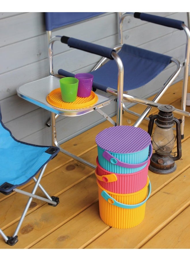 Hachiman - Hachiman Omnioutil Storage Bucket & Lid Mini Pink Orange - Image 1
