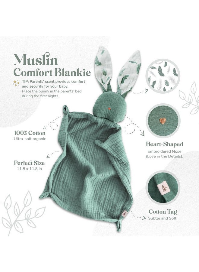 Mikito Organic Cotton Newborn Gift Box, Unisex Baby Gifts Including Muslin Lovey Comforter, Bandana Bib, Wooden Teether & Birth Announcement Sign - Image 4