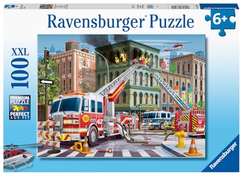 Ravensburger Fire Truck Rescue 100 Piece XXL Jigsaw Puzzle for Kids Unique and Perfectly Fitted Pieces Colorful Design with Matte Finish Educational and Fun Toy - Image 3