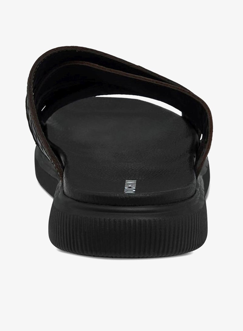 DUCHINI Men Leather Cross Strap Sandals - Image 5