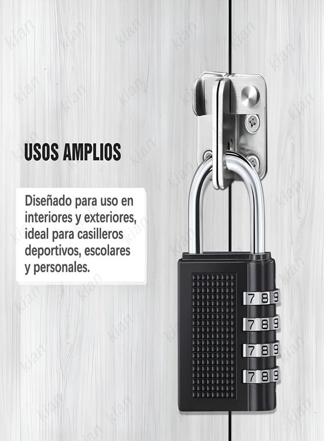 Kian 4-Digit Luggage Locks | 40mm Number Locks for Door, Suitcase, Bags, Sports Bags & Backpacks | Small Combination Padlocks for Locker & Tool Box | Water Resistant (Multi Color) (Pack of 1) - Image 5