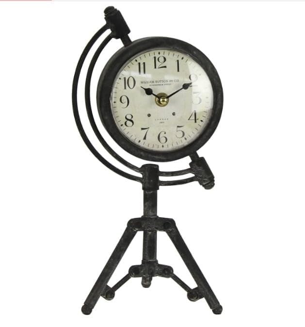 Equater Vintage Tripod Pedestal Clock Antique Desk Stand Clock for Timeless Retro Charm and Practical Elegance Ideal for Home Offices Living Rooms Alarm Clock for Student and Kids Bedroom