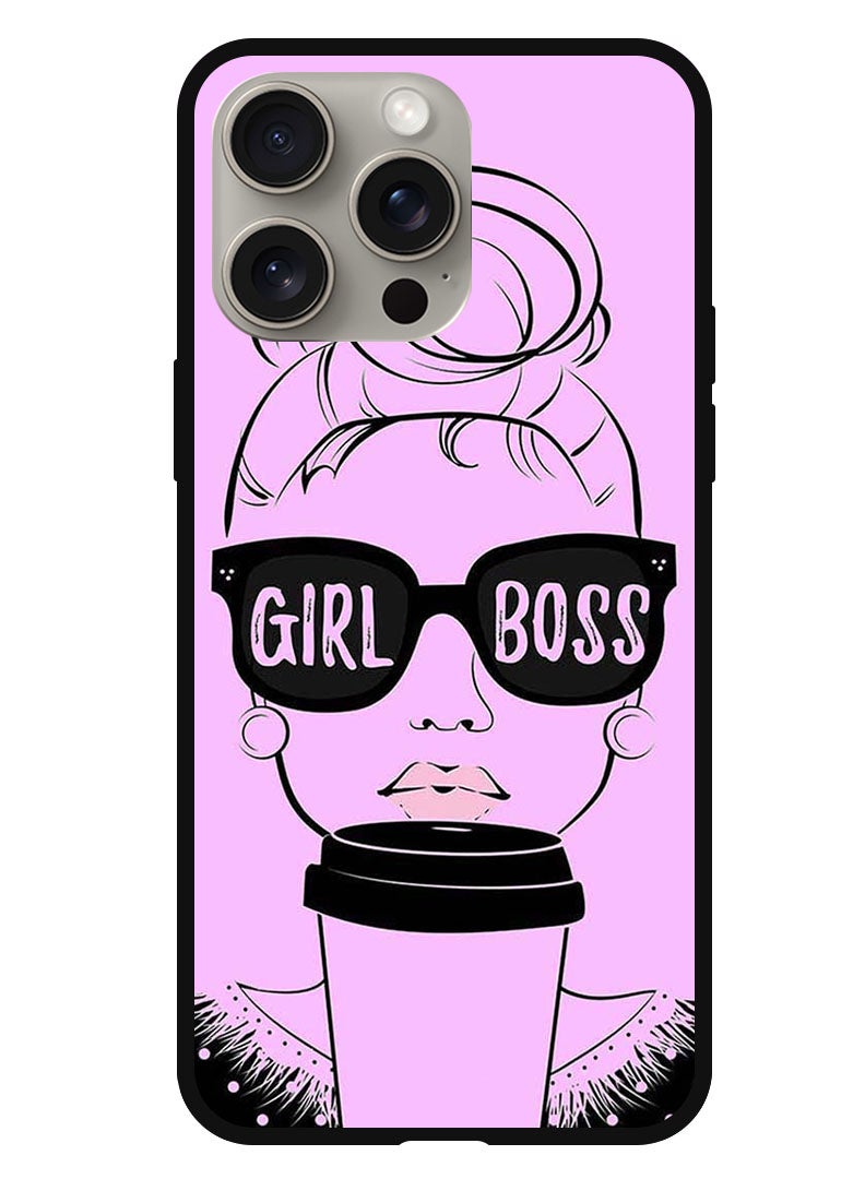 Theodor حافظة حماية مضادة للخدش والصدمات لهاتف آيفون 15 برو ماكس بخلفية وردية - Image 1