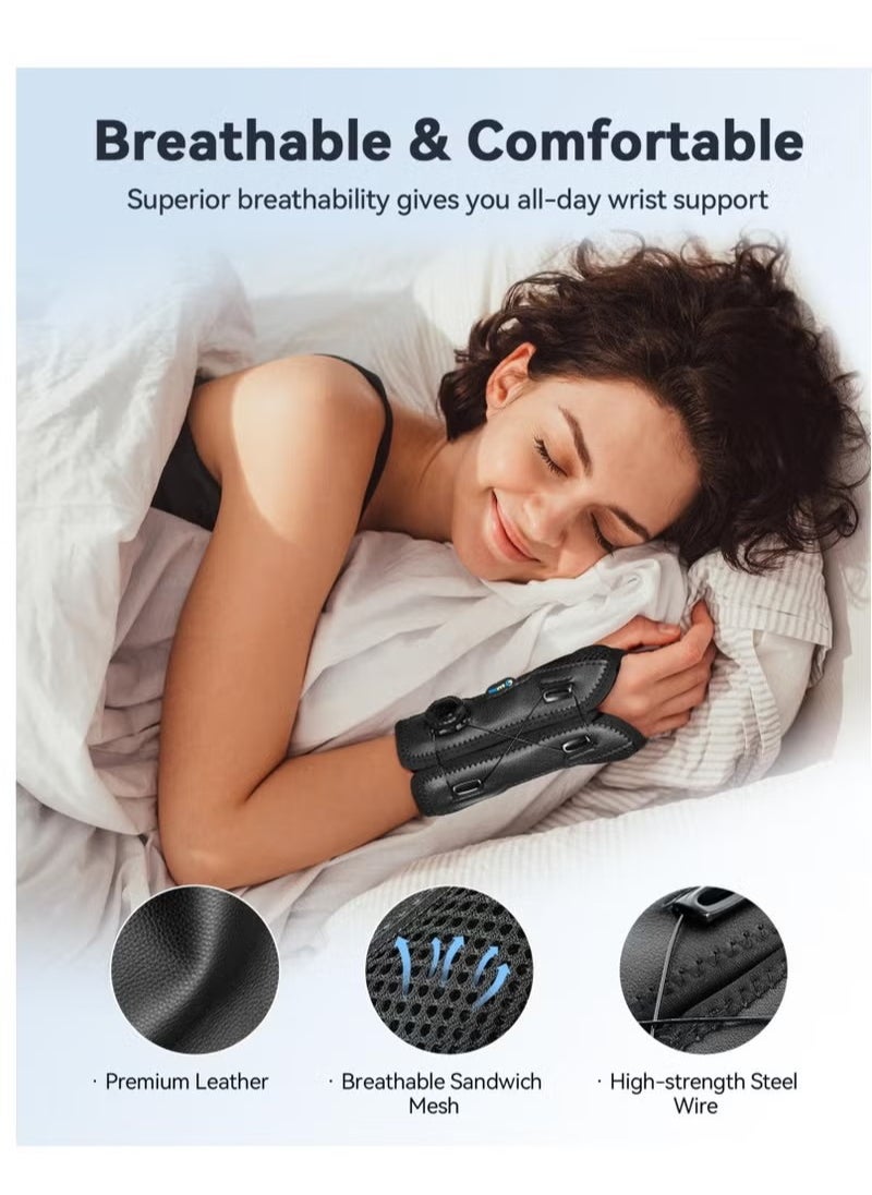 GUDOO - Wrist Brace for Carpal Tunnel Adjustable Knob Hand Brace Night Support Fits Right Hand for Tendonitis Arthritis Sprains Relief for Carpal Tunnel Syndrome Pain for Women And Men 5.5-8 inch - Image 1