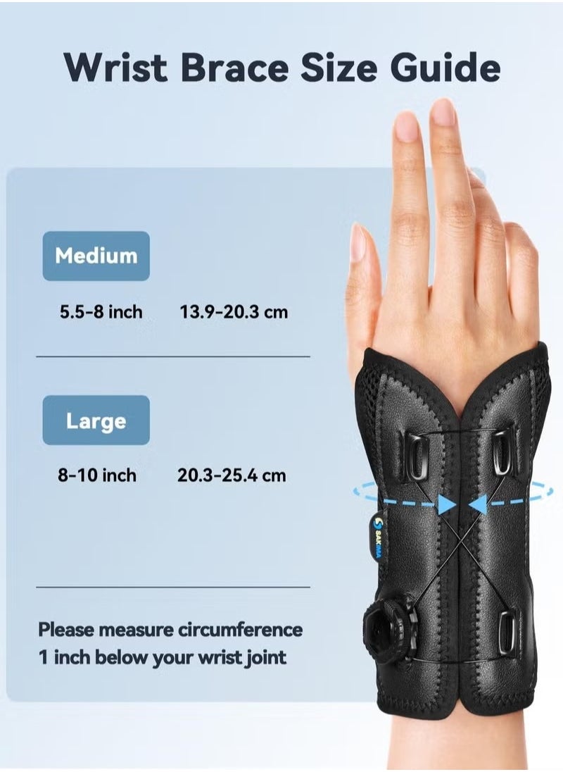 GUDOO - Wrist Brace for Carpal Tunnel Adjustable Knob Hand Brace Night Support Fits Right Hand for Tendonitis Arthritis Sprains Relief for Carpal Tunnel Syndrome Pain for Women And Men 5.5-8 inch - Image 1