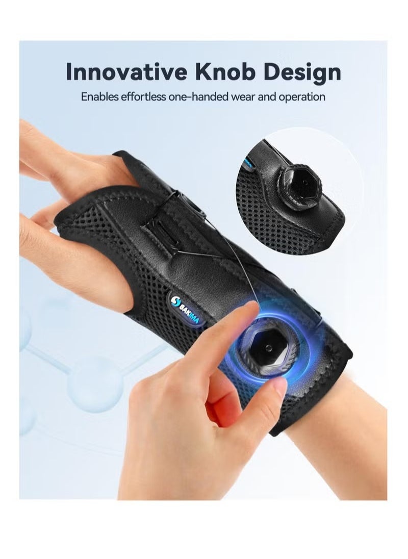 GUDOO - Wrist Brace for Carpal Tunnel Adjustable Knob Hand Brace Night Support Fits Right Hand for Tendonitis Arthritis Sprains Relief for Carpal Tunnel Syndrome Pain for Women And Men 5.5-8 inch - Image 1