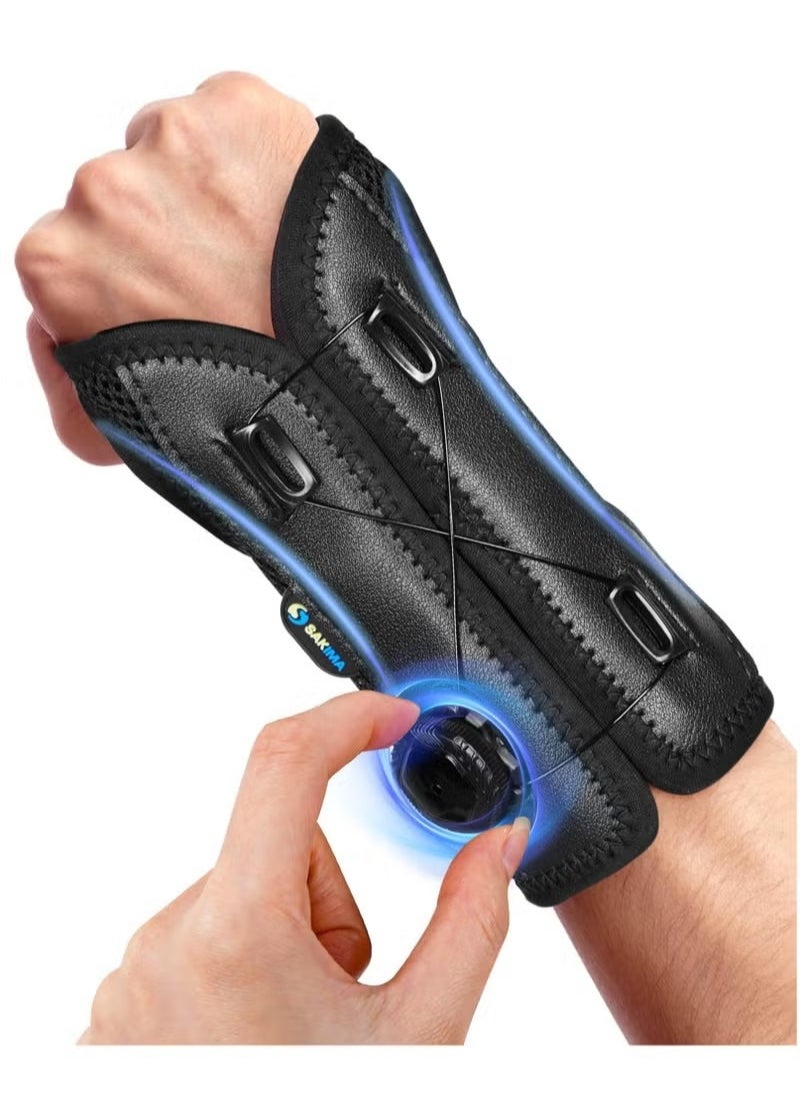 GUDOO - Wrist Brace for Carpal Tunnel Adjustable Knob Hand Brace Night Support Fits Right Hand for Tendonitis Arthritis Sprains Relief for Carpal Tunnel Syndrome Pain for Women And Men 5.5-8 inch - Image 1