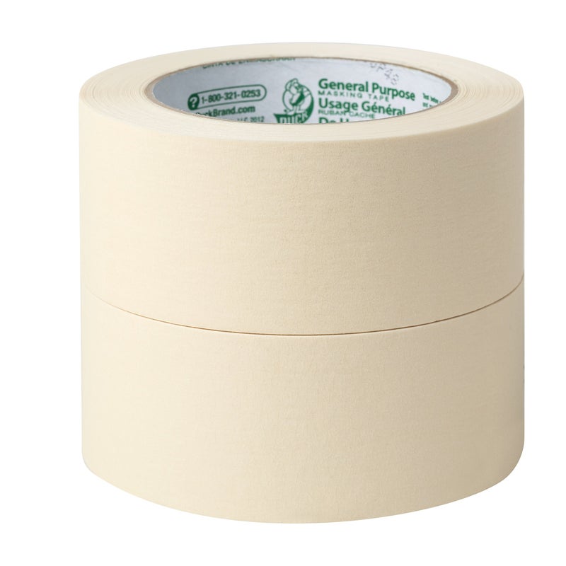 Duck Brand General Purpose Masking Tape - Beige, 1.88 in. x 60 yd., 2-Pack (241578) - Image 2