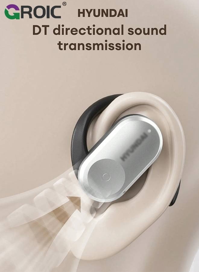 GROIC سماعات أذن مفتوحة بتقنية بلوتوث 5.3، تحكم باللمس سماعات رياضية لاسلكية حقيقية، سماعات أذن مفتوحة مع تعزيز للباس، 40 ساعة تشغيل، ضبط زاوية 120° للرياضة، القيادة، المكتب، التمرين - Image 4