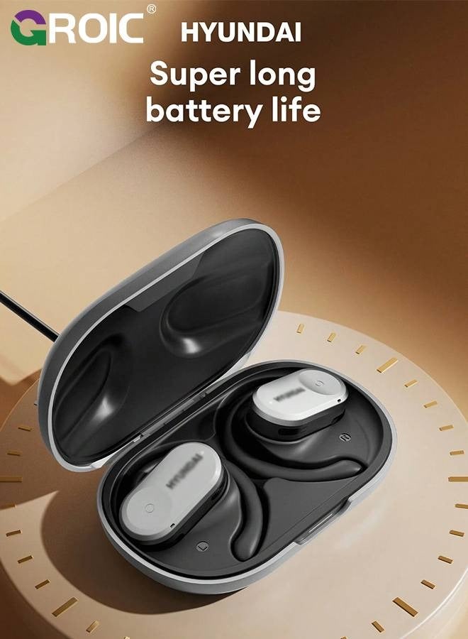 GROIC سماعات أذن مفتوحة بتقنية بلوتوث 5.3، تحكم باللمس سماعات رياضية لاسلكية حقيقية، سماعات أذن مفتوحة مع تعزيز للباس، 40 ساعة تشغيل، ضبط زاوية 120° للرياضة، القيادة، المكتب، التمرين - Image 3