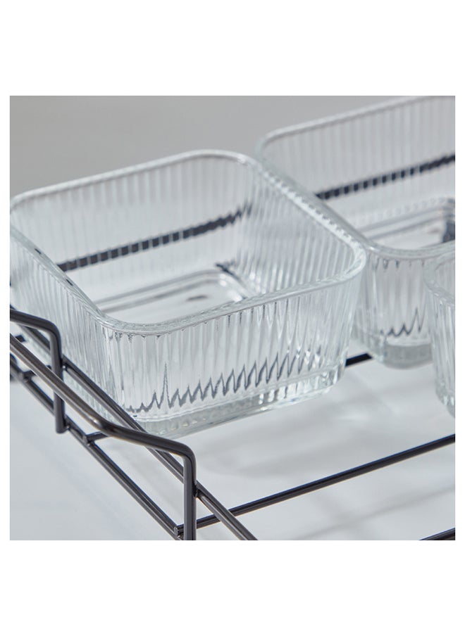 Home Box طقم وجبات خفيفه زجاجي قديم 5 قطع 20.9x27.1x7.4 سم  - Image 3