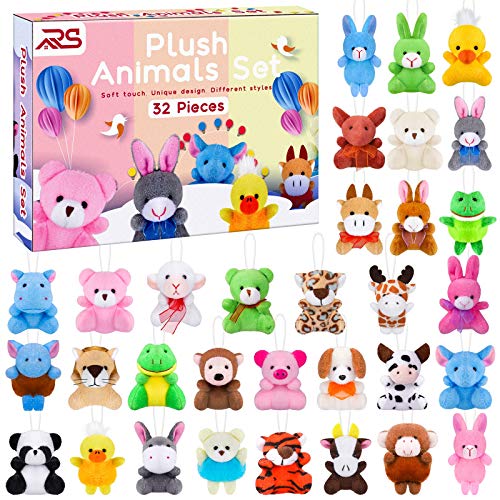 Ruisita 32 Pack Mini Plush Animals Toys Set Jungle Animal Plush Toys Stuffed Animals Set for Easter Hunts Basket Stuffers Easter Party Favor Goodie Bag Fillers - Image 1
