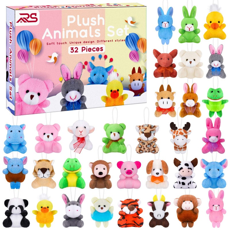 Ruisita 32 Pack Mini Plush Animals Toys Set Jungle Animal Plush Toys Stuffed Animals Set for Easter Hunts Basket Stuffers Easter Party Favor Goodie Bag Fillers - Image 3