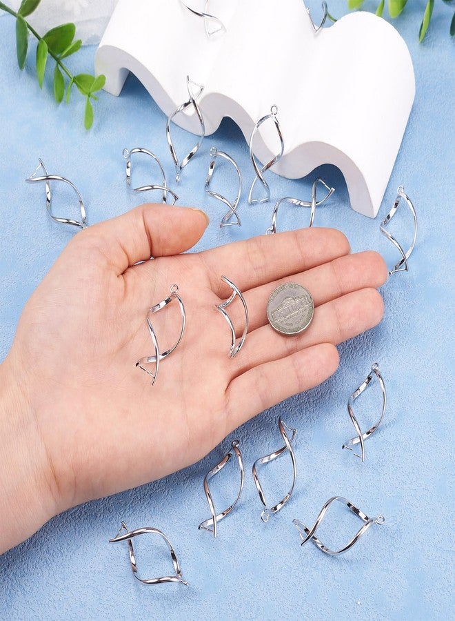 BB Beadthoven Beadthoven 20pcs Platinum Brass Pinch Bail for Pendants Twist Bails for Half-Drilled Beads Making Dangle Earrings Jewelry Necklace Charms Handmade Accessories Supplies (Twist#3) - Image 4