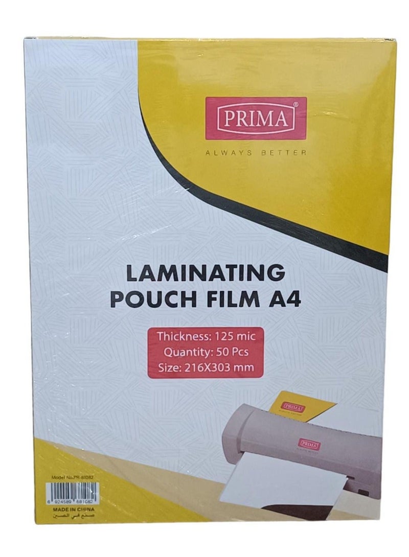 PRIMA 50 Pieces A4 Laminating Pouch Film Clear - Image 2