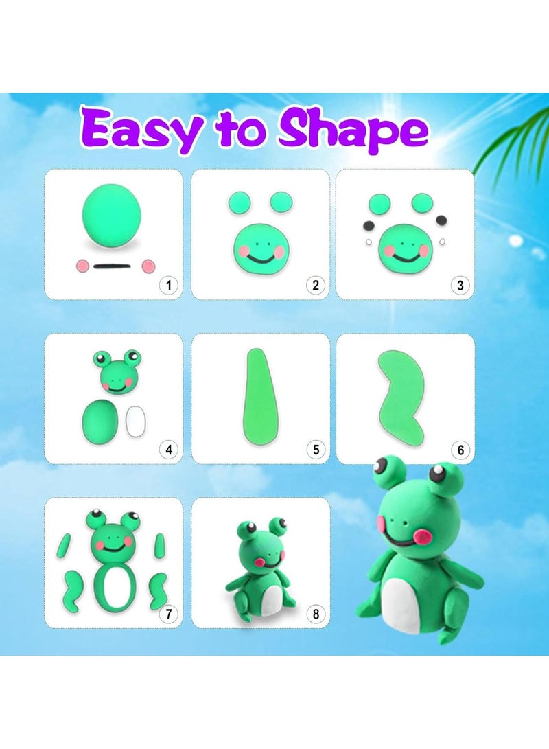 ليكسادا صلصال يجف بالهواء، بلاستيك 48 لون، مجموعة صلصال تشكيل مع 3 ادوات نحت، بلاستيك يمكنك تركيبه بنفسك لتعليم الاطفال - Image 4