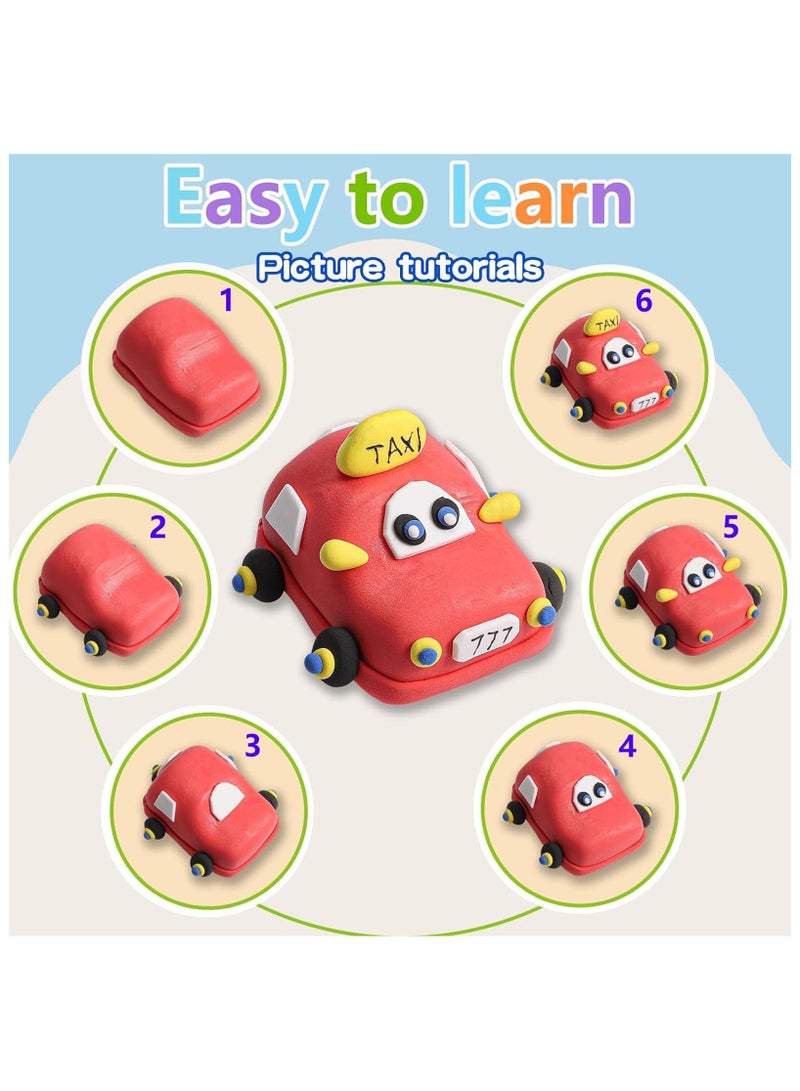 ليكسادا صلصال يجف بالهواء، بلاستيك 48 لون، مجموعة صلصال تشكيل مع 3 ادوات نحت، بلاستيك يمكنك تركيبه بنفسك لتعليم الاطفال - Image 5