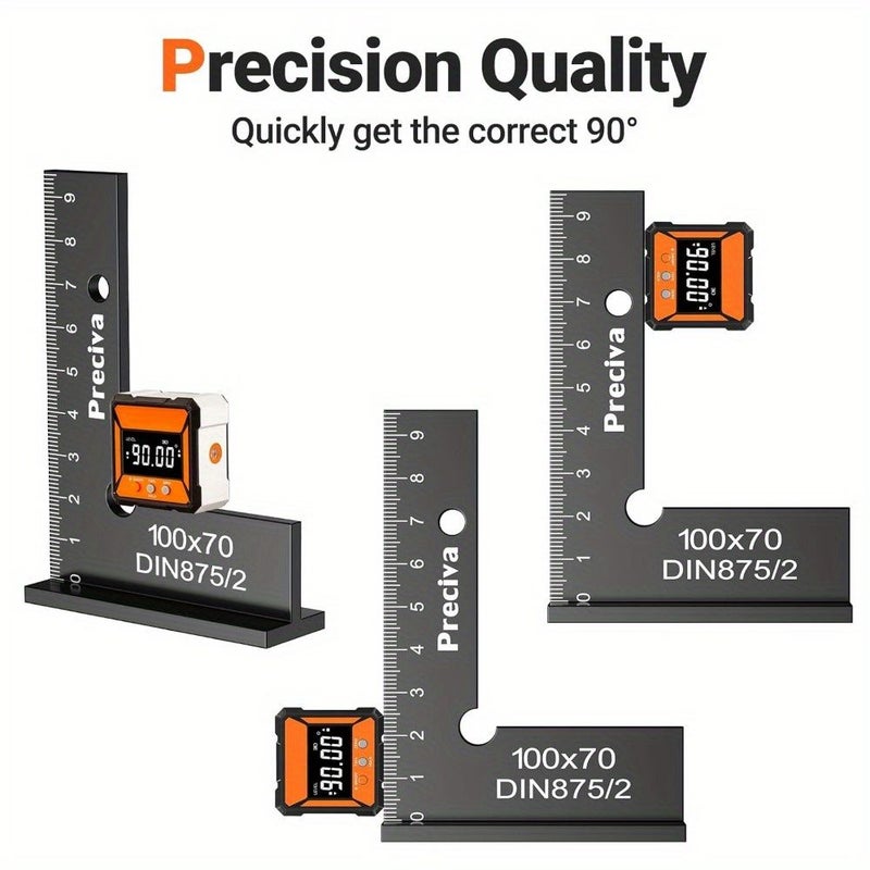 Black Locking Angle Set 90 Degree Carpenter Square Ruler 100x70mm 150x100mm - Image 5