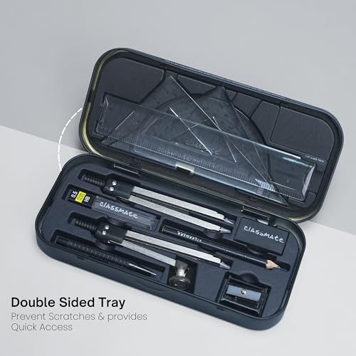 Classmate Archimedes Geometry Box | Die- Cast Compass | Mechanical Pencil | Double sided tray - Image 3