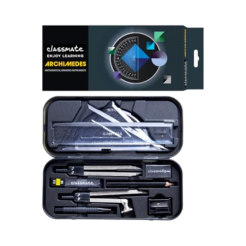 Classmate Archimedes Geometry Box | Die- Cast Compass | Mechanical Pencil | Double sided tray - Image 1