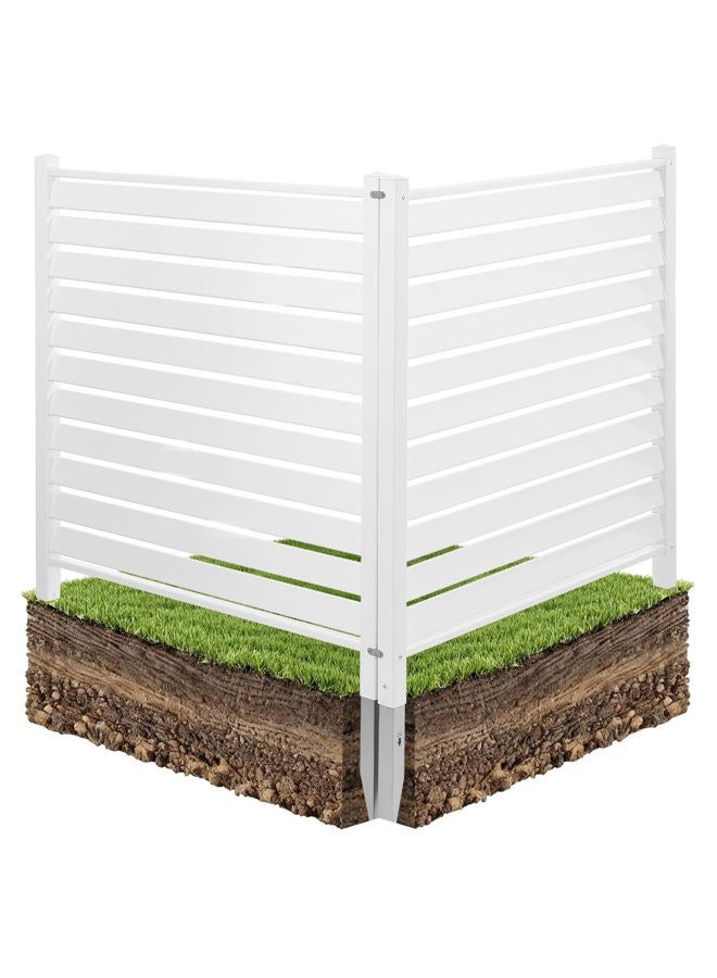 VEVOR Outdoor Privacy Screens, 50" W x 50" H Air Conditioner Fence, Pool Equipment Enclosure, Horizontal Vinyl Privacy Fence, Perfect to Enclose Trash Can and A/C Units (4-Panel) - Image 1