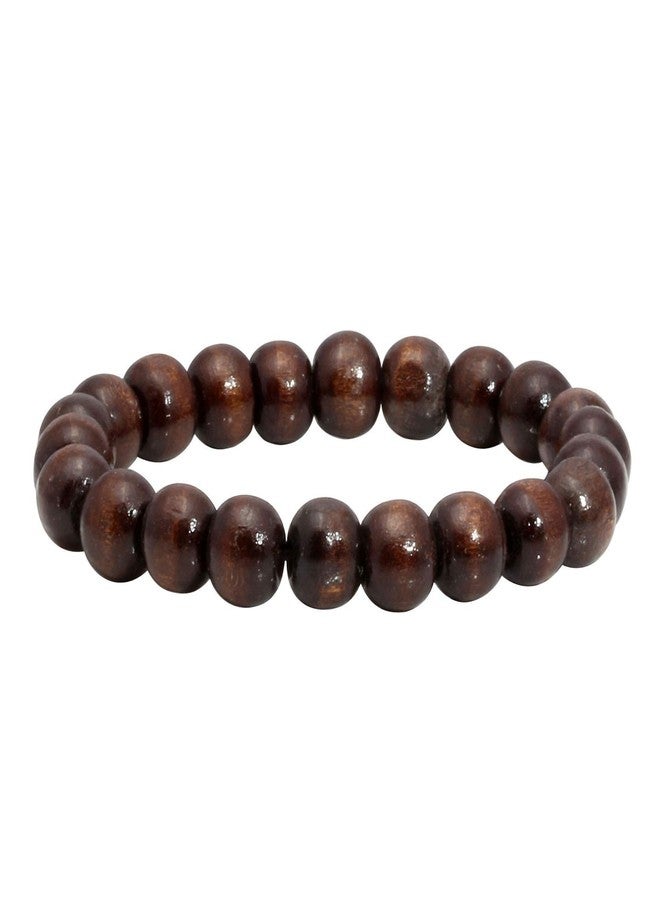 MILAKOO Mens Womens 10mm Brown Wood Beads Bracelet for Tibetan Buddhist Prayer Mala Meditation - Image 1