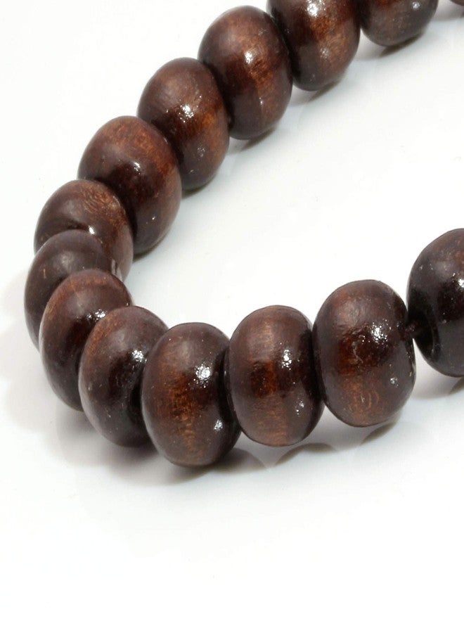 MILAKOO Mens Womens 10mm Brown Wood Beads Bracelet for Tibetan Buddhist Prayer Mala Meditation - Image 3