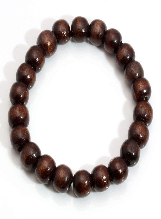 MILAKOO Mens Womens 10mm Brown Wood Beads Bracelet for Tibetan Buddhist Prayer Mala Meditation - Image 2