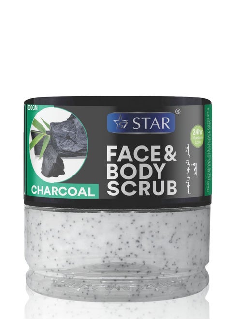 Charcoal Face & Body Scrub – Exfoliating & Hydrating Facial Scrub with Natural Charcoal Extracts for Smooth, Glowing Skin – Daily Scrub with Deep Cleansing & 24-Hour Moisture Lock – Face Scrub Suitable for All Skin Types