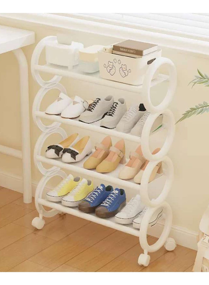 لينجوي حامل أحذية بلاستيكي مع عجلات، منظم أحذية محمول متعدد الطبقات، حامل تخزين أحذية متنقل - Image 3