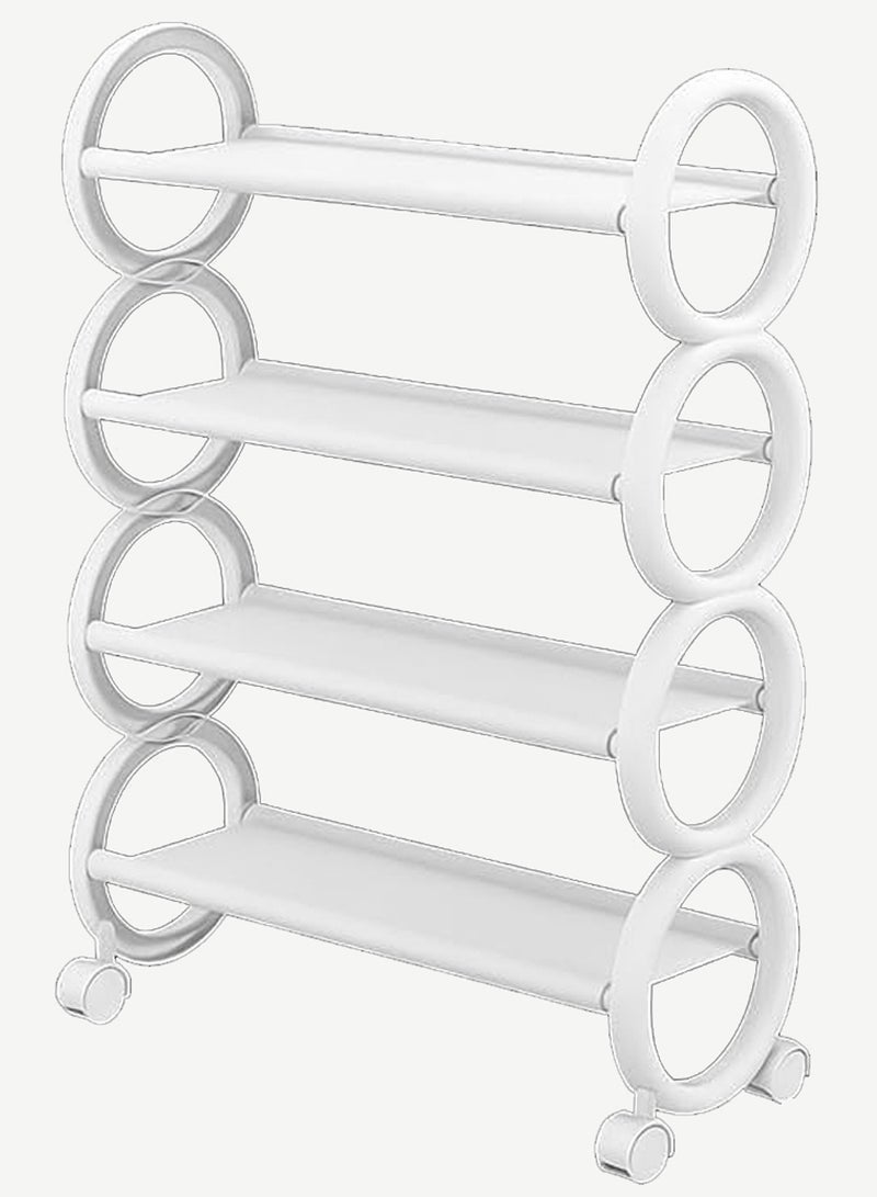 لينجوي حامل أحذية بلاستيكي مع عجلات، منظم أحذية محمول متعدد الطبقات، حامل تخزين أحذية متنقل - Image 5