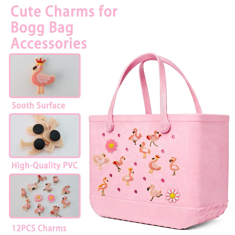 Yonuni 12Pcs Makeup Charms for Bogg Bag Accessories,Cute Bag Charms Compatible with Bogg Bag Original All Models and Simply Southern Totes,PVC Inserts Charm Rubber Beach Bag Accessories - Image 3