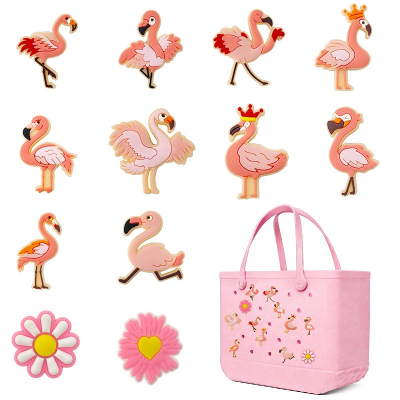 Yonuni 12Pcs Makeup Charms for Bogg Bag Accessories,Cute Bag Charms Compatible with Bogg Bag Original All Models and Simply Southern Totes,PVC Inserts Charm Rubber Beach Bag Accessories - Image 1