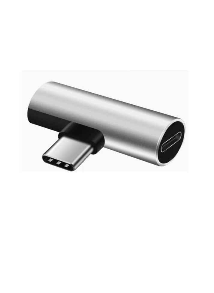Generic - Type-c Headphone Adapter One to One Type-c Charging Port and 3.5mm Female Port for Fast Charging Mobile Phone and Listening to Music - Silver - Image 1