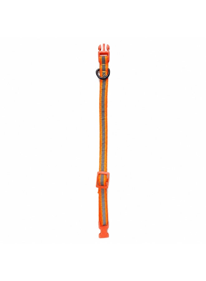 Bravo Reflective Nylon Collar for Small Dogs, Adjustable Neck Size up to 35cm (14in), Available in Yellow, Orange and Red - Image 2