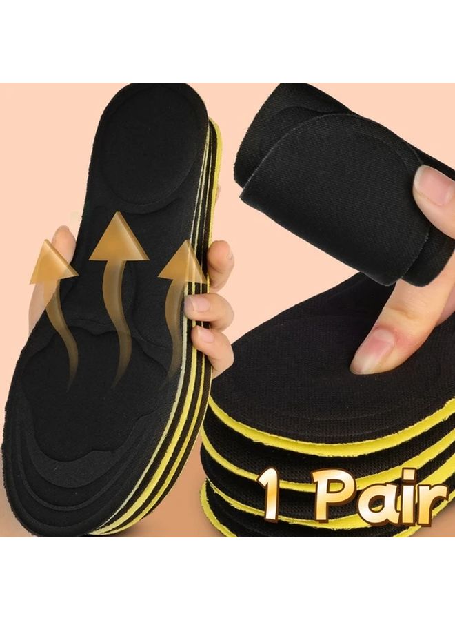 Black Ergonomic Shoe Insoles 35-36 EU Breathable Comfort for Running Walking - Image 4
