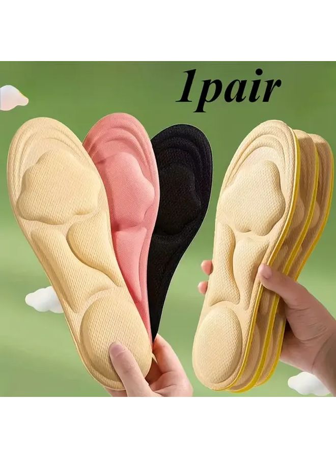 Black Ergonomic Shoe Insoles 35-36 EU Breathable Comfort for Running Walking - Image 5