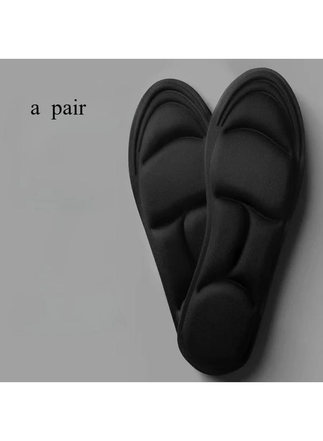 Black Ergonomic Shoe Insoles 35-36 EU Breathable Comfort for Running Walking - Image 1
