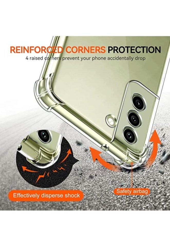 Raxoom Case for Samsung Galaxy S21 FE 5G with Tempered Glass Screen Protector 3 Pack, [Not for S21] [Anti-Yellowing] Silicone Transparent Soft TPU Shockproof Protective Cover Clear 6.4'' 2022 (S21 FE) - Image 4