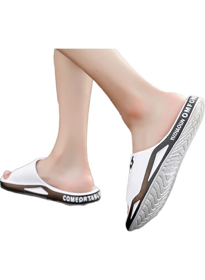 YUZHAOLIN Men'S Slippers, Summer Outdoor Wear, Non-Slip, Home Bathroom Shower Sandals, Men'S Outdoor Wear, White, Size 42/43 - Image 2