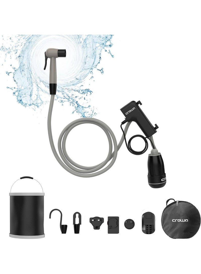 Crownline Portable Bidet, 8L Foldable Bucket, Rechargeable High-Pressure Water Flow, Compact & Lightweight  Ideal For Travel, Camping, Outdoor & Personal Hygiene | Rpb-350 - Image 2