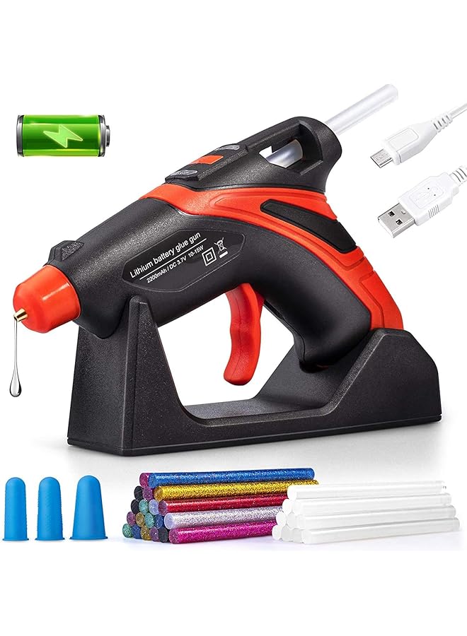 erorex Cordless Hot Glue Gun Fast Preheating Hot Glue Gun Kit With 30 Pcs Glue Sticks Usb Rechargeable Melt Glue Gun Tools For Quick Home Repairs Arts Crafts Diy And Festival Decorations - Image 1