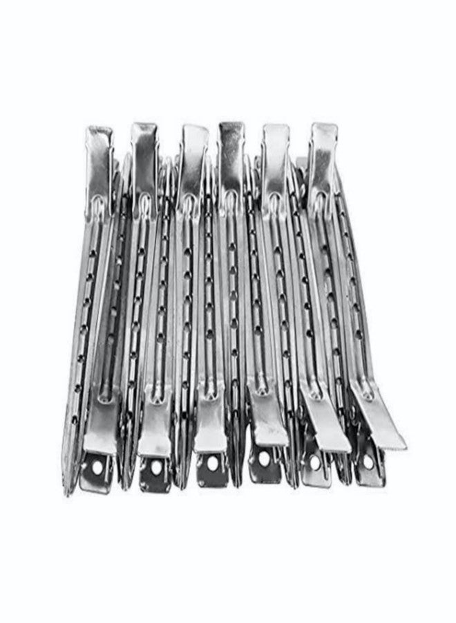 VIVIAN Steel section Clip For Hair Section & Partition For Hair Cut Salon Use Home use Hair styling Clip PACK OF 12PC - Image 4