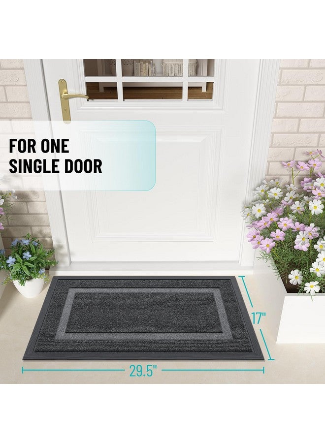 أولانلي سجادة باب أولانلي الأمامية للمدخل الداخلي والخارجي، مقاومة للماء في جميع المواسم، مناسبة لجميع الأحوال الجوية، مصنوعة من مطاط طبيعي متين، مقاومة للبهتان، منخفضة الارتفاع، سهلة التنظيف، سجادة مدخل الفناء والشرفة، 29.5 × 17، رمادية - Image 3