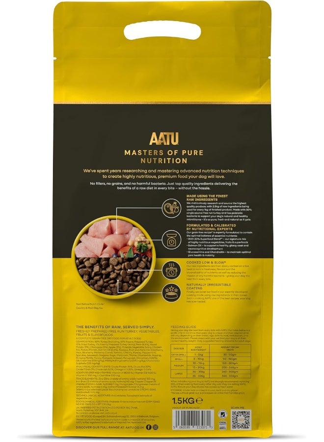 AATU 80/20 Complete Dry Dog Food, Turkey 1.5kg - Dry Food Alternative to Raw Feeding, High Protein. No Nasties, No Fillers. - Image 3