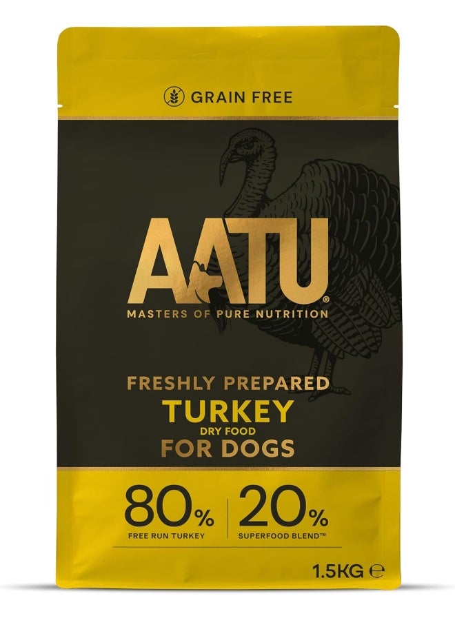 AATU 80/20 Complete Dry Dog Food, Turkey 1.5kg - Dry Food Alternative to Raw Feeding, High Protein. No Nasties, No Fillers. - Image 1