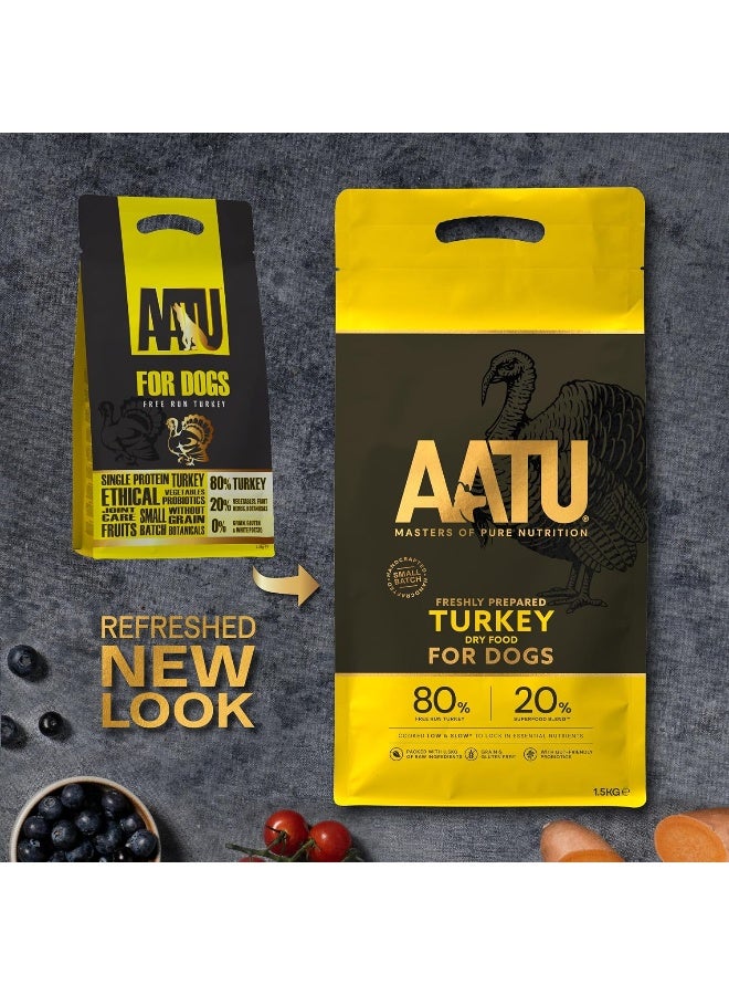 AATU 80/20 Complete Dry Dog Food, Turkey 1.5kg - Dry Food Alternative to Raw Feeding, High Protein. No Nasties, No Fillers. - Image 4