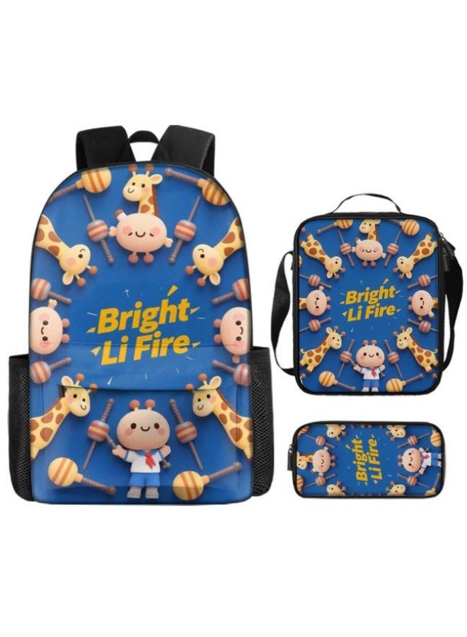 واضح من النار مجموعة من ثلاث قطع من حقائب الرسوم المتحركة، تتعامل بسهولة مع المناسبات المختلفة (الطلاب والأطفال ونزهات الأصدقاء وتسلق الجبال والدراسة وما إلى ذلك) | حقيبة ظهر + حقيبة محمولة باليد + حقيبة قرطاسية | هدايا الموسم المدرسي / العطلات - 42 - Image 2